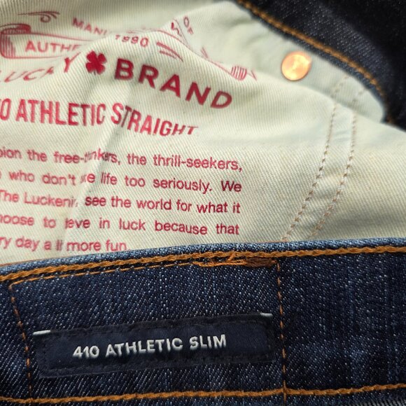 Lucky Brand 410 Men’s Athletic Straight Fit and slim Blue Jeans 40x34 2 of - Picture 5 of 6